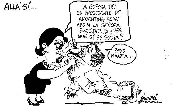 Carton de Martita Reclamandole a Chente Fox el no haberla hecho presidenta por: Shunnet
